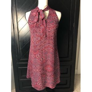 Retro Dress XS Halter Necktie Mini A-line Red Burgundy